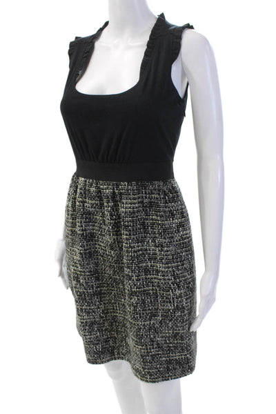 Rebecca Taylor Womens Sleeveless Ruffle Detail Woven Skirt Dress Black Size 2