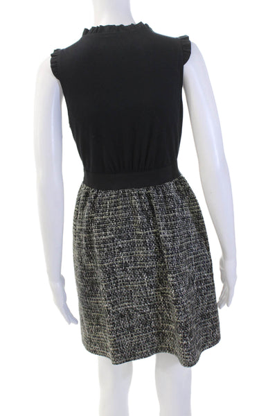 Rebecca Taylor Womens Sleeveless Ruffle Detail Woven Skirt Dress Black Size 2