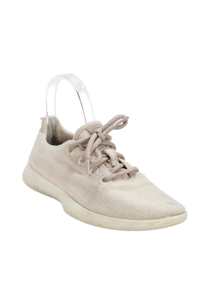 Allbirds Womens Low Top Lace Up Wool Runner Sneakers Light Beige Size 7
