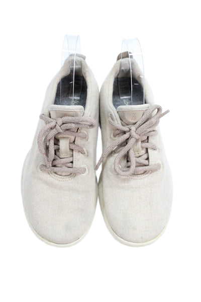 Allbirds Womens Low Top Lace Up Wool Runner Sneakers Light Beige Size 7