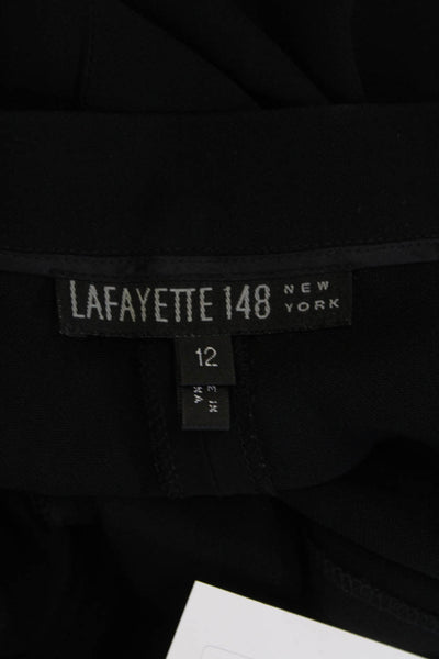 Lafayette 148 New York Womens High Rise Wide Leg Dress Pants Black Sz 12