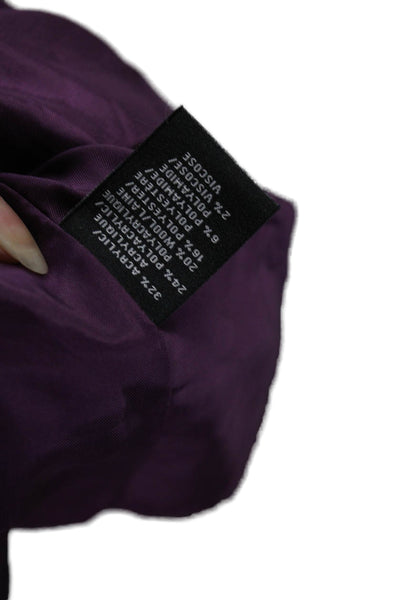 Lafayette 148 New York Womens Woven Three Buttoned Blazer Purple Size 14