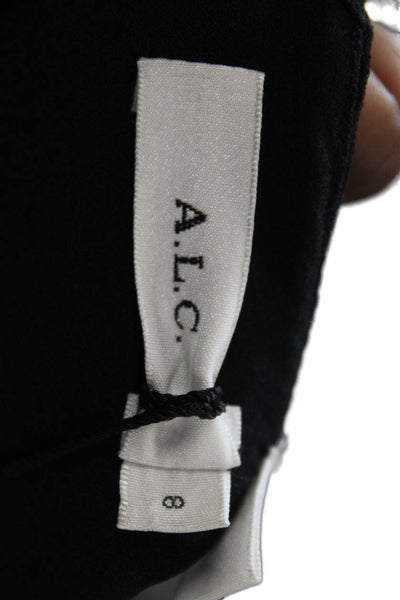 ALC Womens Sleeveless V Neck Crepe Boxy Tank Top Black Size 8