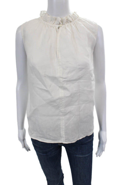 Velvet by Graham & Spencer Womens Linen Sleeveless Tank Top White Size XS