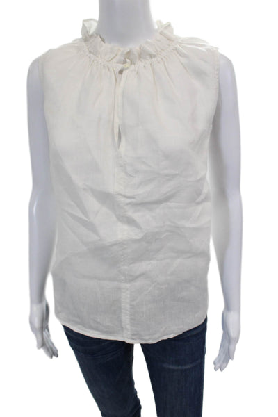 Velvet by Graham & Spencer Womens Linen Sleeveless Tank Top White Size XS