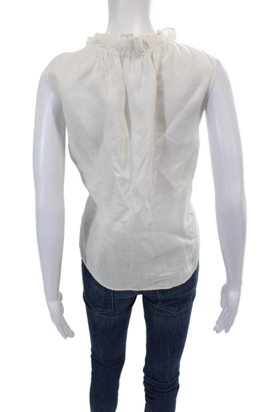 Velvet by Graham & Spencer Womens Linen Sleeveless Tank Top White Size XS