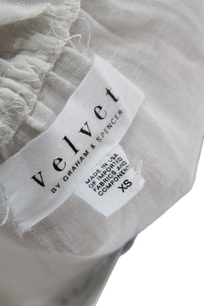 Velvet by Graham & Spencer Womens Linen Sleeveless Tank Top White Size XS