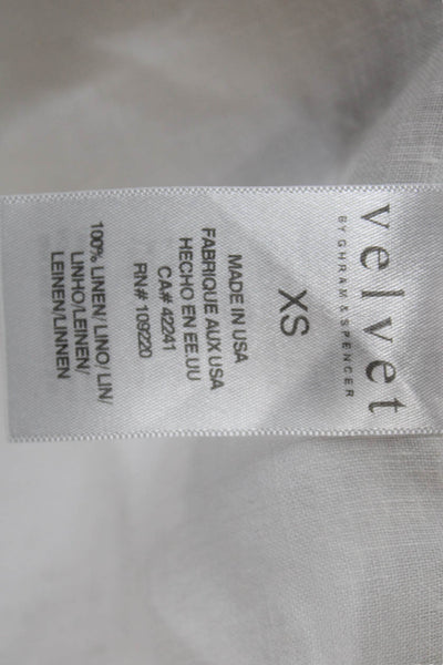 Velvet by Graham & Spencer Womens Linen Sleeveless Tank Top White Size XS