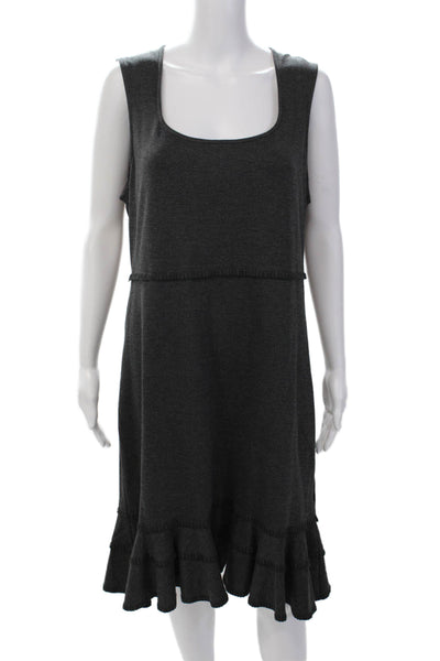 Nanette Nanette Lepore Womens Sleeveless Mid Calf Tiered Dress Gray Size 14