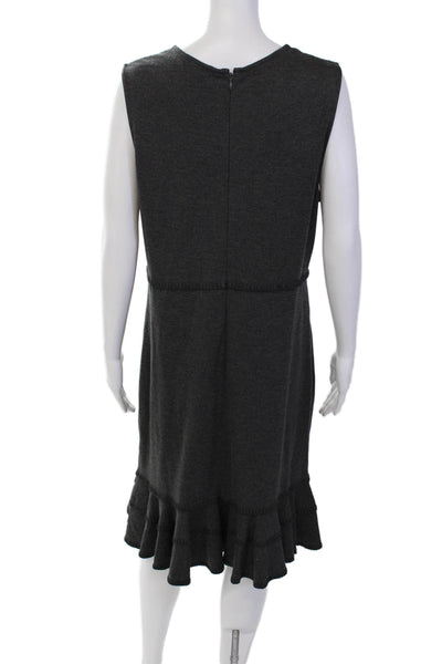 Nanette Nanette Lepore Womens Sleeveless Mid Calf Tiered Dress Gray Size 14