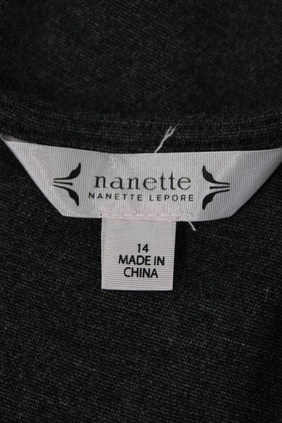 Nanette Nanette Lepore Womens Sleeveless Mid Calf Tiered Dress Gray Size 14