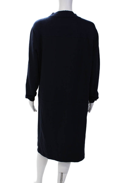 Lafayette 148 New York Womens Short Sleeves Sweater Dress Navy Blue Size Extra L