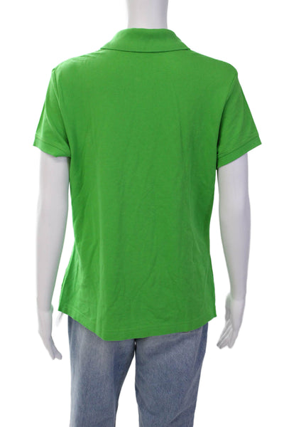 Lilly Pulitzer Womens Short Sleeves Rugby Shirt Green Cotton Size Extra Large