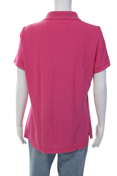 Lacoste Woemsn Short Sleeves Crew Neck Polo Shirt Pink Cotton Size EUR 46