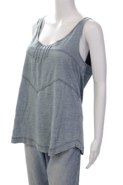 Marc By Marc Jacobs Womens Sleeveless Tank Top Sky Blue Cotton Size Large