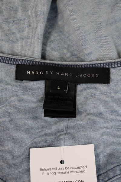 Marc By Marc Jacobs Womens Sleeveless Tank Top Sky Blue Cotton Size Large