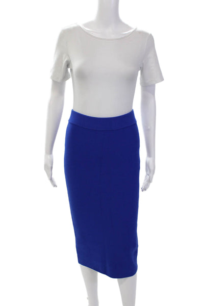 Isola Marras Womens Pull On Knee Length Pencil Skirt Cobalt Blue Size Large