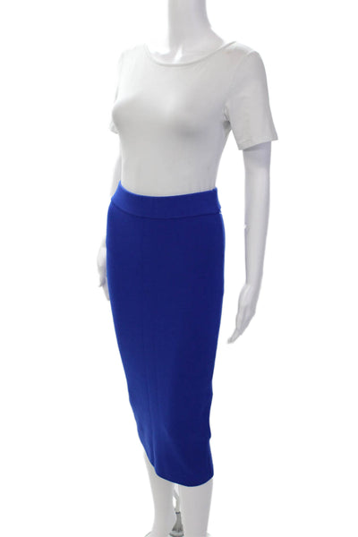 Isola Marras Womens Pull On Knee Length Pencil Skirt Cobalt Blue Size Large