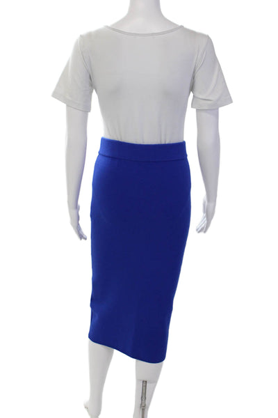 Isola Marras Womens Pull On Knee Length Pencil Skirt Cobalt Blue Size Large
