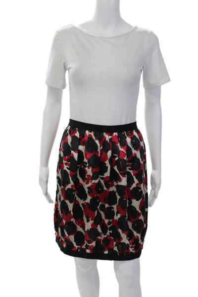 Moschino Cheap & Chic Womens Silk Abstract Print Bubble Skirt Multi Colored Size