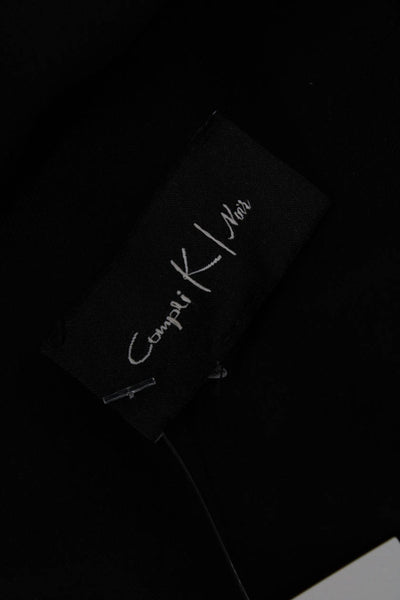 Compli K Noir Womens Crystal Detail Draped Sleeveless Blouse Top Black Size M