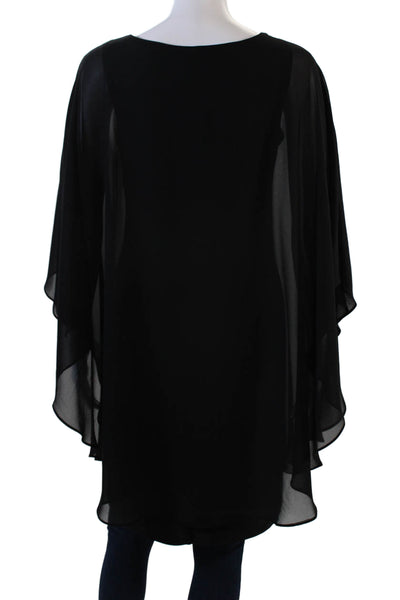 Compli K Noir Womens Crystal Detail Draped Sleeveless Blouse Top Black Size S