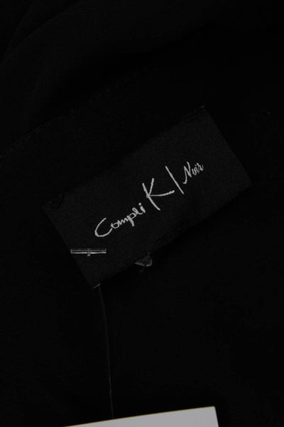 Compli K Noir Womens Crystal Detail Draped Sleeveless Blouse Top Black Size L