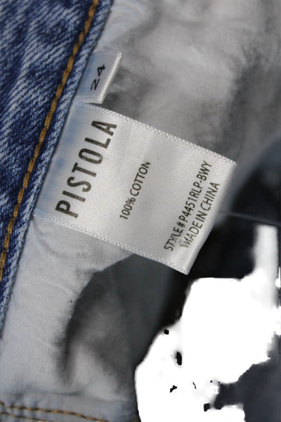 Pistola Womens Cotton Zip Button Distressed Mini Denim Jeans Blue Size EUR 24