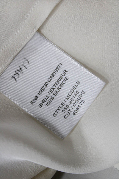 Joie Womens Scoop Neck Knit Trim Silk Pocket Tank Top White Size Large