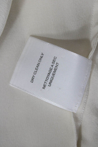 Joie Womens Scoop Neck Knit Trim Silk Pocket Tank Top White Size Large