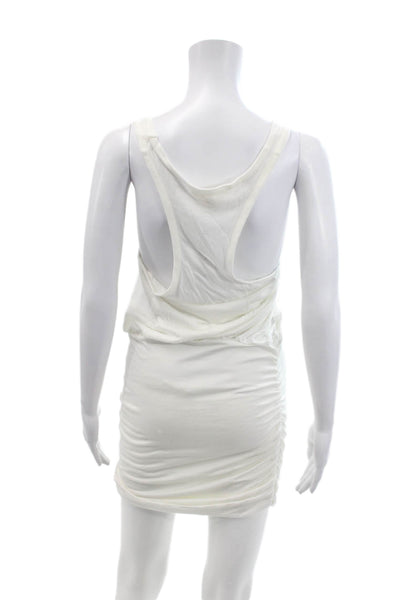 Soft Joie Womens Ruched Scoop Neck Sleeveless Mini Dress Cream Size M