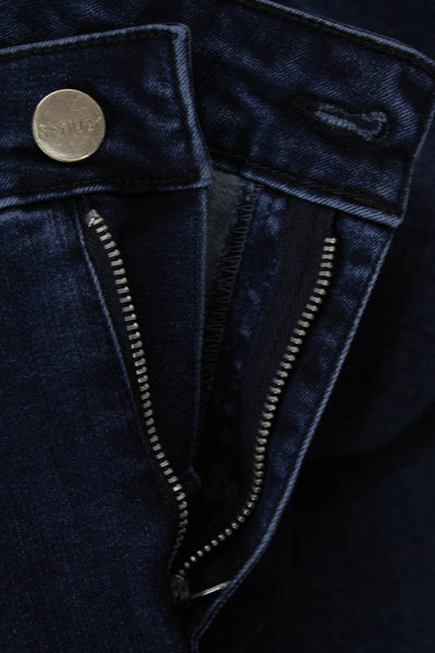 Renuar Womens Cotton Blend Crystal Detail Mid-Rise Tapered Jeans Blue Size 16