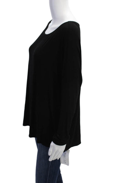 Michael Lauren Womens Long Sleeve Cut Out Scoop Neck Sweater Black Size Medium