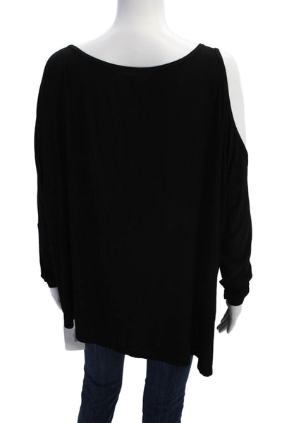 Michael Lauren Womens Long Sleeve Cut Out Scoop Neck Sweater Black Size Medium