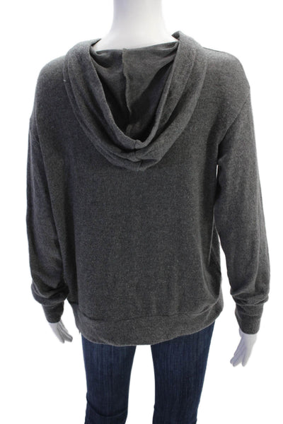 LNA Womens Pullover Long Sleeve Cut Out Hooded Sweatshirt Gray Size Extra Large