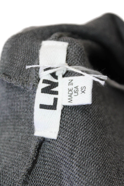 LNA Womens Pullover Long Sleeve Cut Out Hooded Sweatshirt Gray Size Extra Large