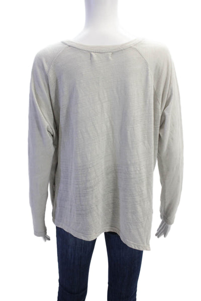 Velvet by Graham & Spencer Womens Long Sleeve V Neck Knit Tee Shirt Gray Medium