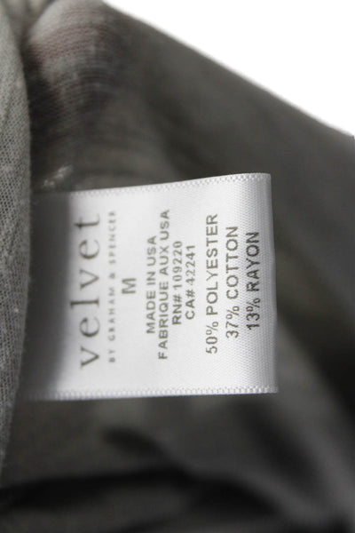 Velvet by Graham & Spencer Womens Long Sleeve V Neck Knit Tee Shirt Gray Medium