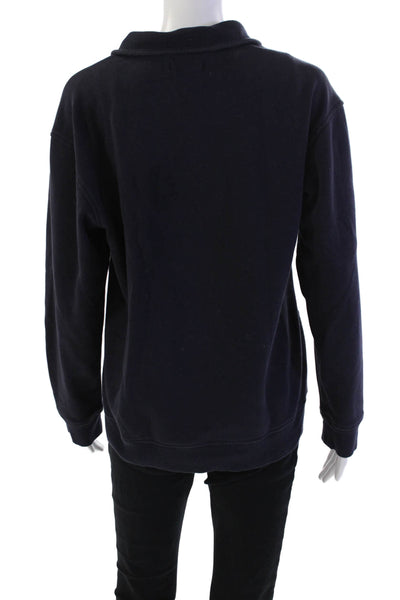 Ugg Womens Cotton 1/2 Zippered High-Neck Pullover Sweatshirt Blue Size S