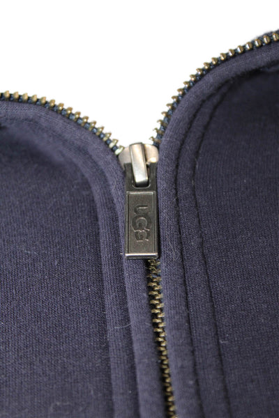 Ugg Womens Cotton 1/2 Zippered High-Neck Pullover Sweatshirt Blue Size S