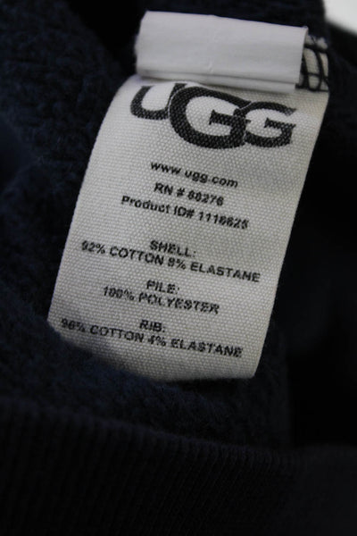 Ugg Womens Cotton 1/2 Zippered High-Neck Pullover Sweatshirt Blue Size S