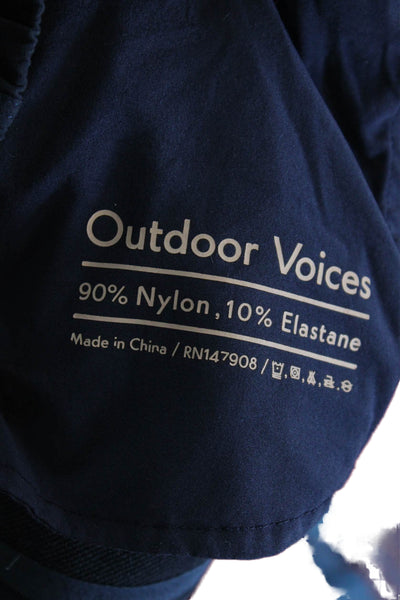 Outdoor Voices Womens Pocketed Drawstring Waist Athletic Shorts Dark Blue Size M