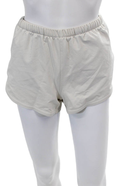 Outdoor Voices Womens Zippered Pocket Detail Athletic Shorts White Size S