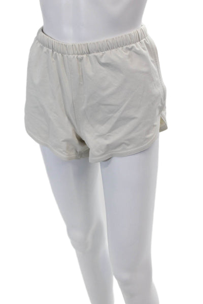 Outdoor Voices Womens Zippered Pocket Detail Athletic Shorts White Size S