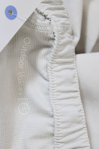 Outdoor Voices Womens Zippered Pocket Detail Athletic Shorts White Size S