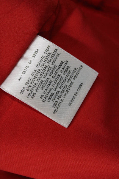 Leifsdottir Womens Sleeveless V-Neck Zippered Mini Dress Orange Size 6