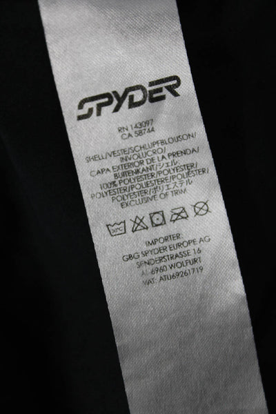 Spyder Womens Zippered Long Sleeve Hooded Basic Wind Breaker Jacket Black Size S