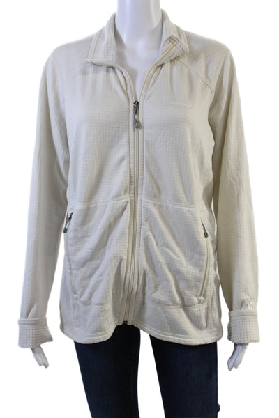 Patagonia Womens High Neck Long Sleeve Zippered Pocket Sweatshirt White Size L