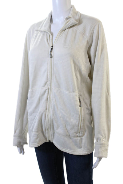 Patagonia Womens High Neck Long Sleeve Zippered Pocket Sweatshirt White Size L