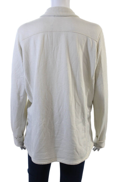 Patagonia Womens High Neck Long Sleeve Zippered Pocket Sweatshirt White Size L